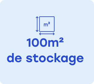 100m2 de stockage
